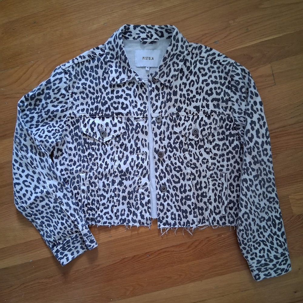 Pistola Women's Black and White Leopard Print Jacket